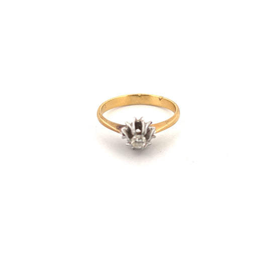 18kt Yellow Gold Solitaire Diamond Ring