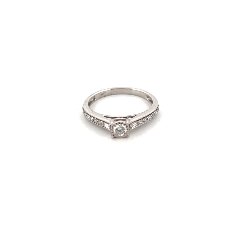 18kt White Gold Solitaire Diamond Ring — frame 22