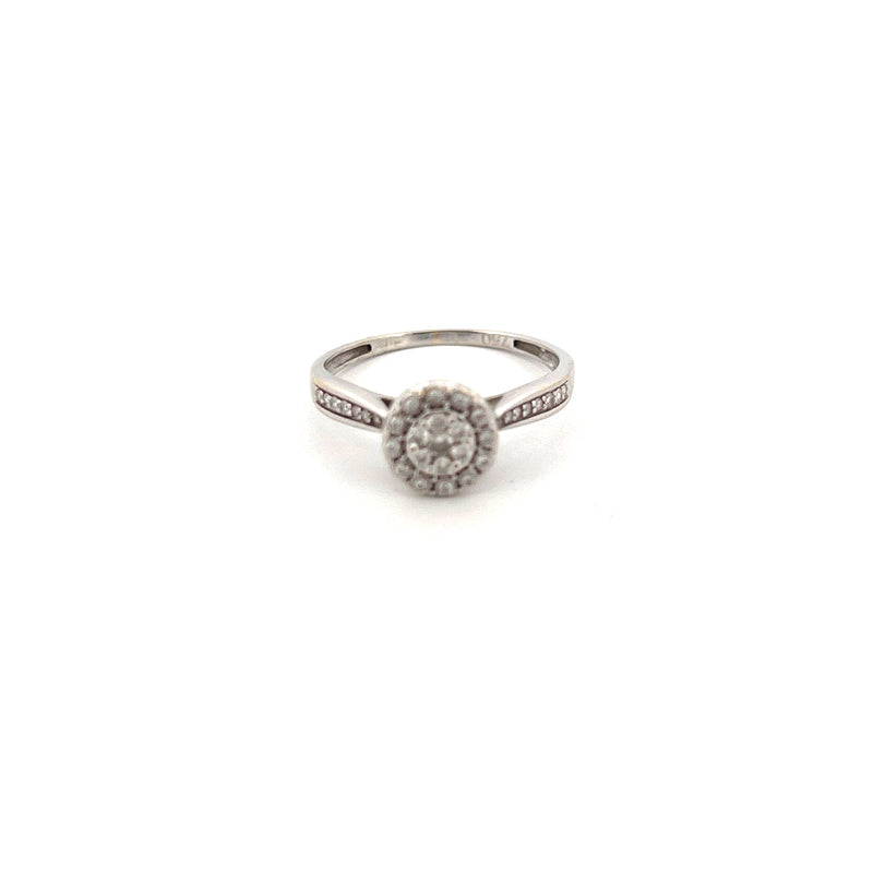 18kt White Gold Solitaire Illusion Set Halo Ring — frame 22