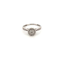 18kt White Gold Solitaire Illusion Set Halo Ring