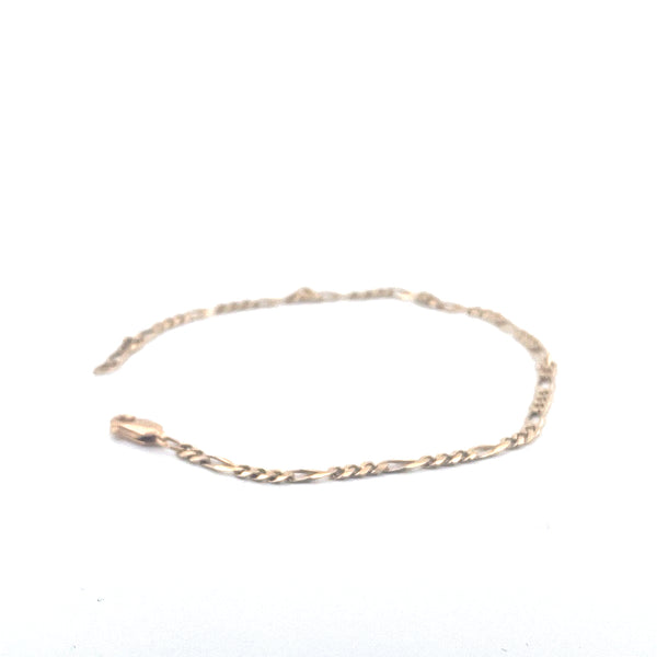 9KT Yellow Gold Figaro Bracelet