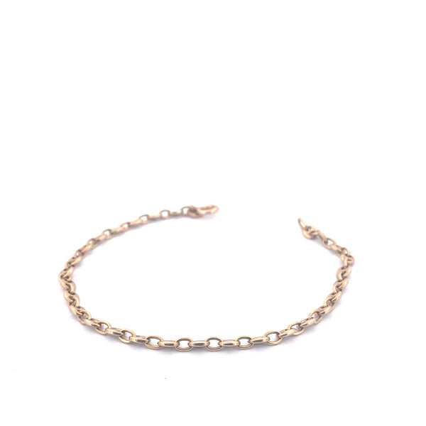 14KT Yellow Gold Puffed Mariner Link Bracelet