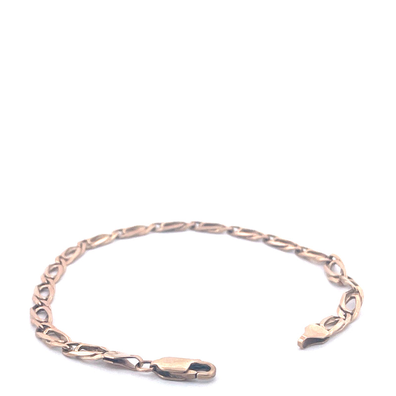 9KT Yellow Gold Oval Link Bracelet