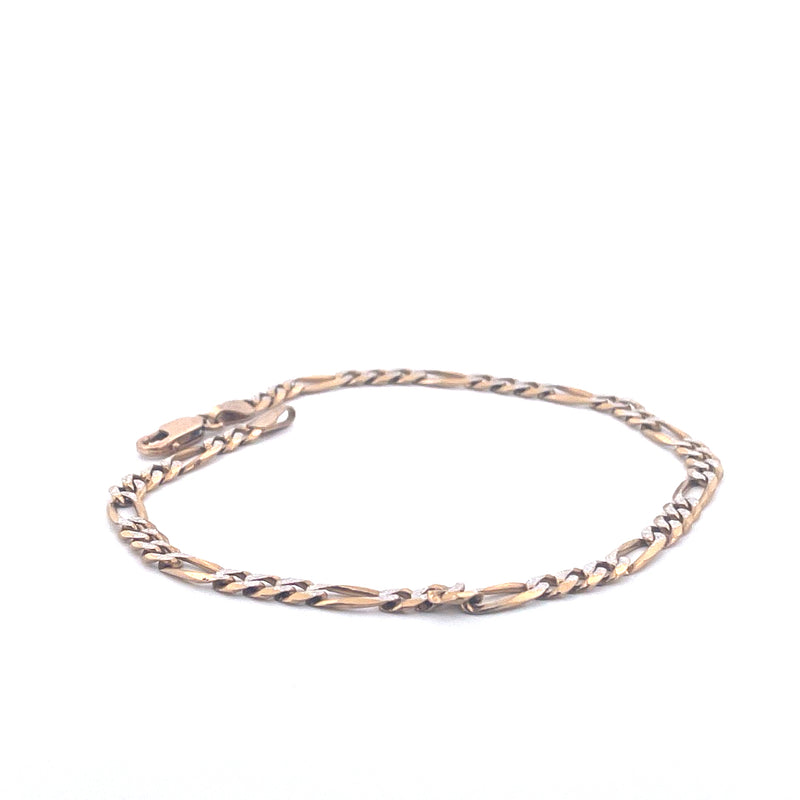 9KT Yellow Gold Figaro Bracelet