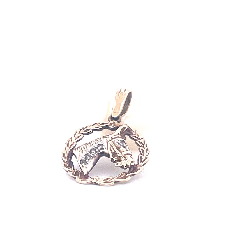 9KT Yellow Gold Horse Pendant
