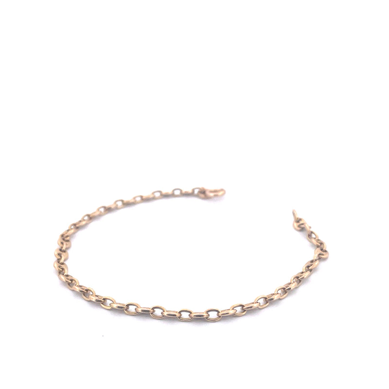 14KT Yellow Gold Puffed Mariner Link Bracelet