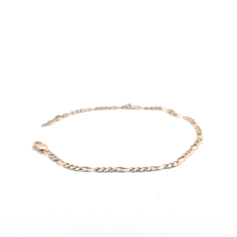 9KT Yellow Gold Figaro Bracelet