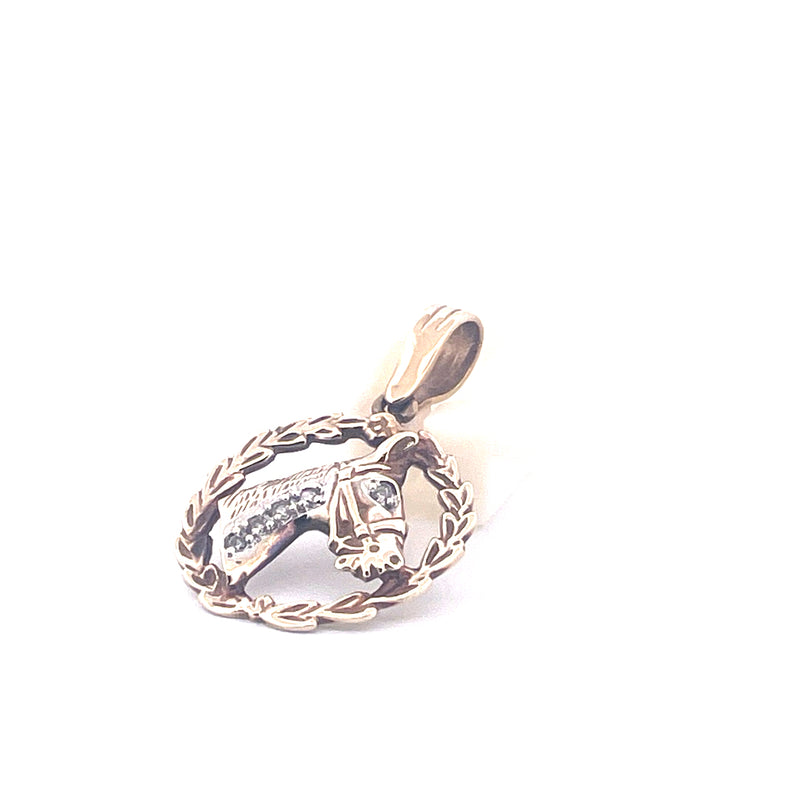 9KT Yellow Gold Horse Pendant