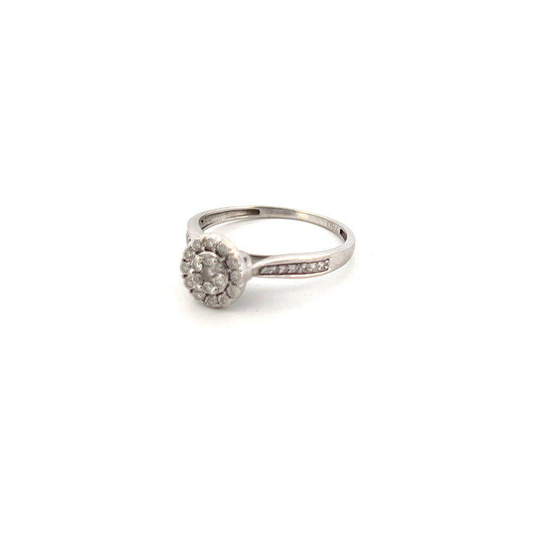 18kt White Gold Solitaire Illusion Set Halo Ring — frame 24