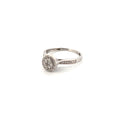 18kt White Gold Solitaire Illusion Set Halo Ring