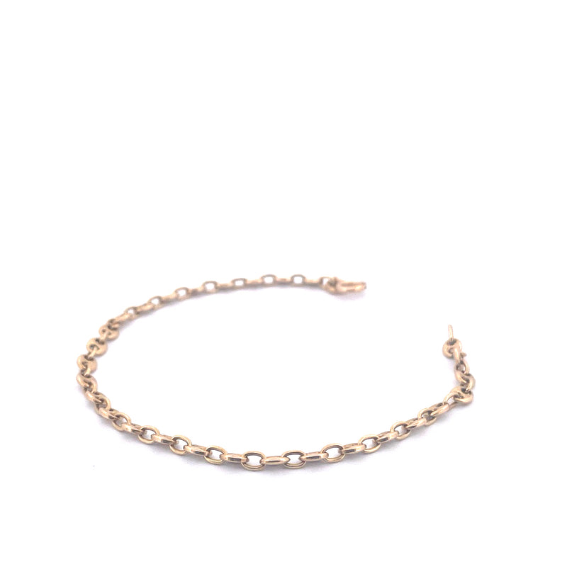 14KT Yellow Gold Puffed Mariner Link Bracelet