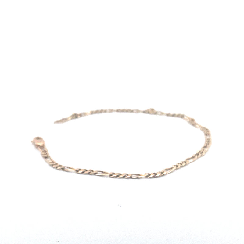 9KT Yellow Gold Figaro Bracelet