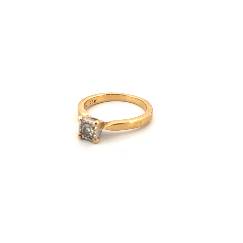 18kt Yellow Gold Solitaire Diamond Ring — frame 18