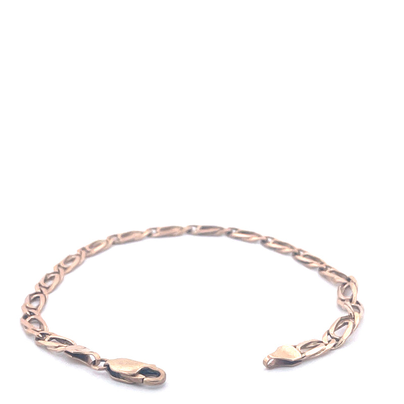 9KT Yellow Gold Oval Link Bracelet