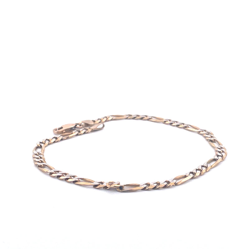 9KT Yellow Gold Figaro Bracelet