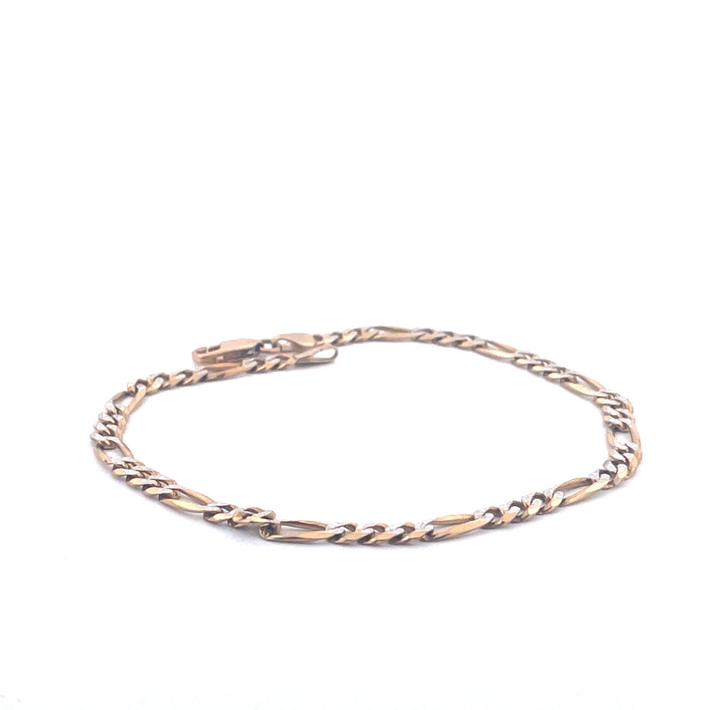 9KT Yellow Gold Figaro Bracelet