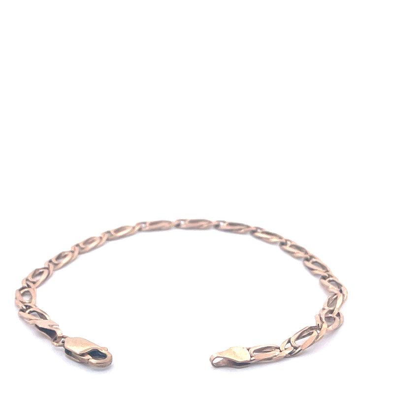 9KT Yellow Gold Oval Link Bracelet