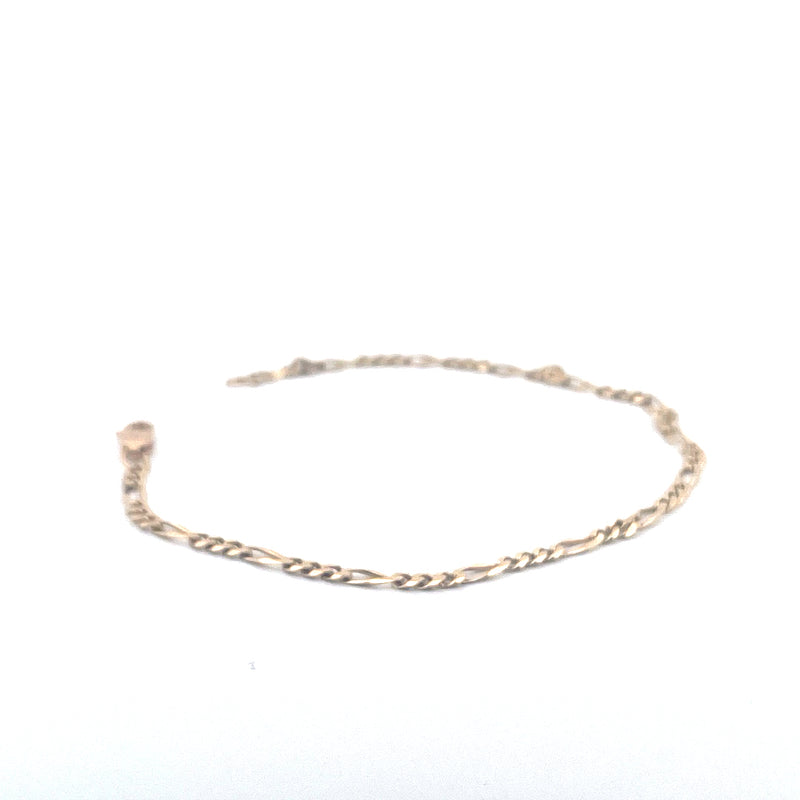 9KT Yellow Gold Figaro Bracelet