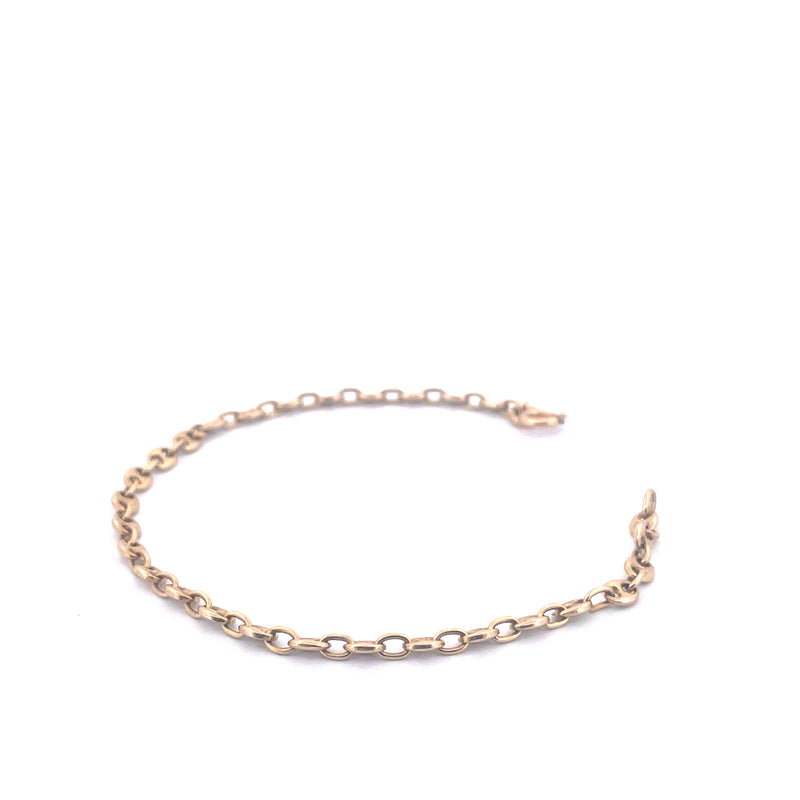 14KT Yellow Gold Puffed Mariner Link Bracelet