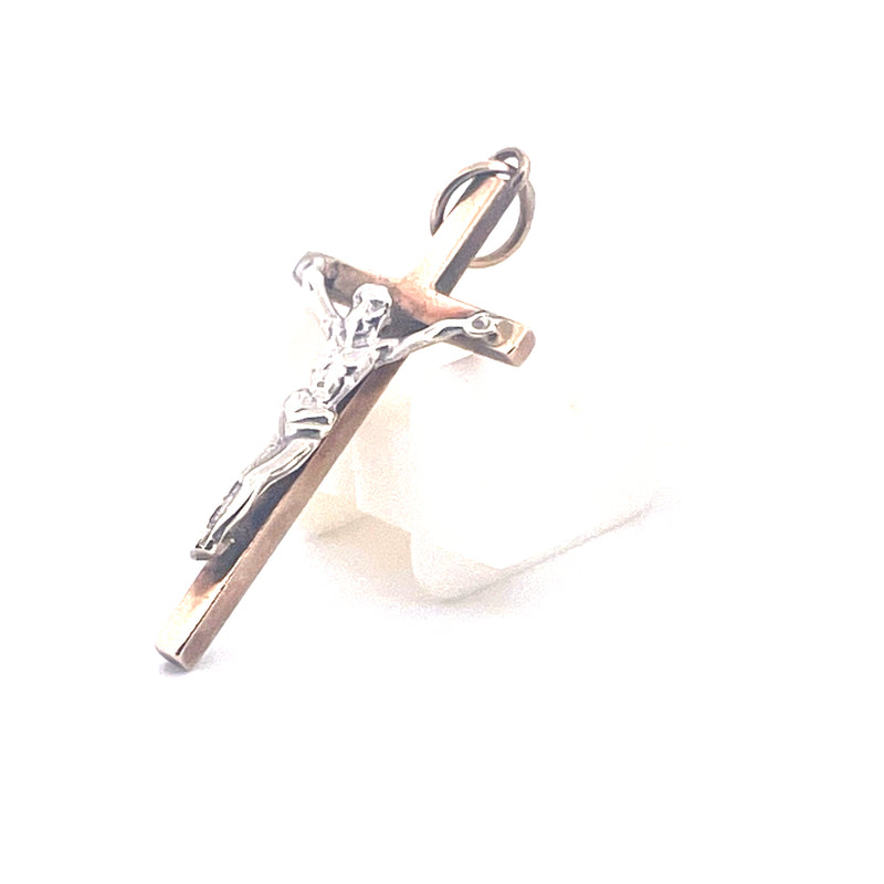 9KT Yellow & White Gold Cross Pendant