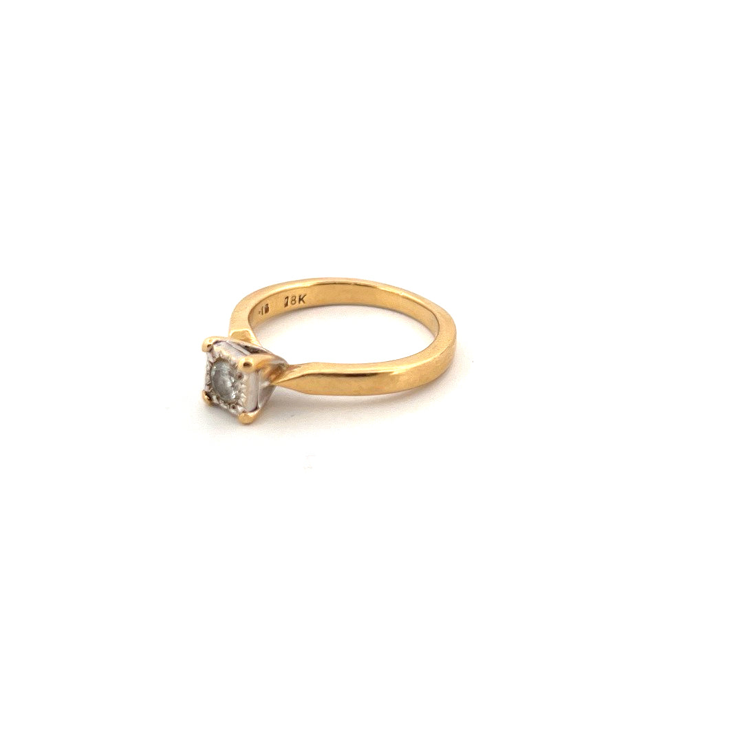 18kt Yellow Gold Solitaire Diamond Ring