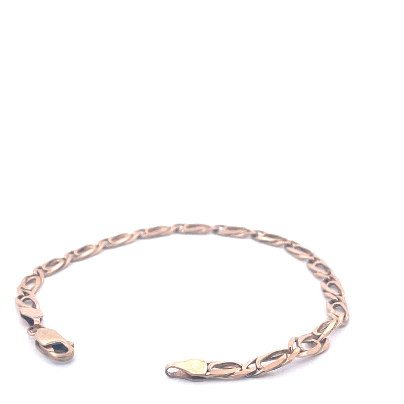 9KT Yellow Gold Oval Link Bracelet
