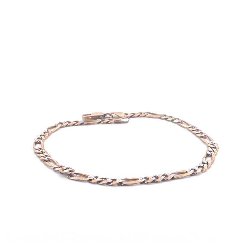 9KT Yellow Gold Figaro Bracelet