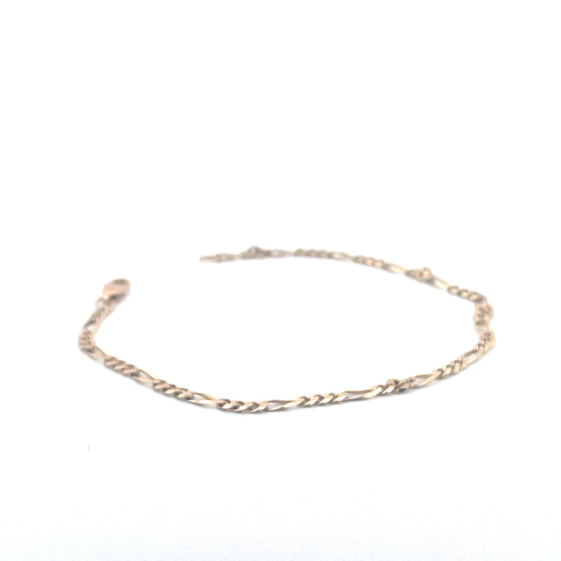 9KT Yellow Gold Figaro Bracelet