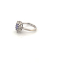18kt White Gold Tanzanite & Diamond Cluster Ring