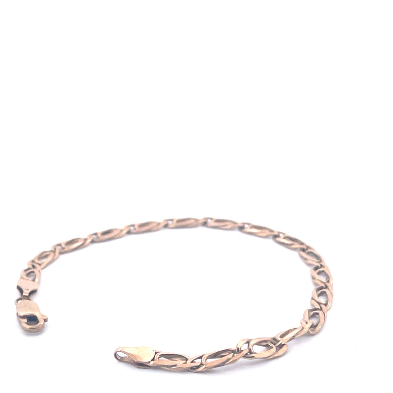 9KT Yellow Gold Oval Link Bracelet