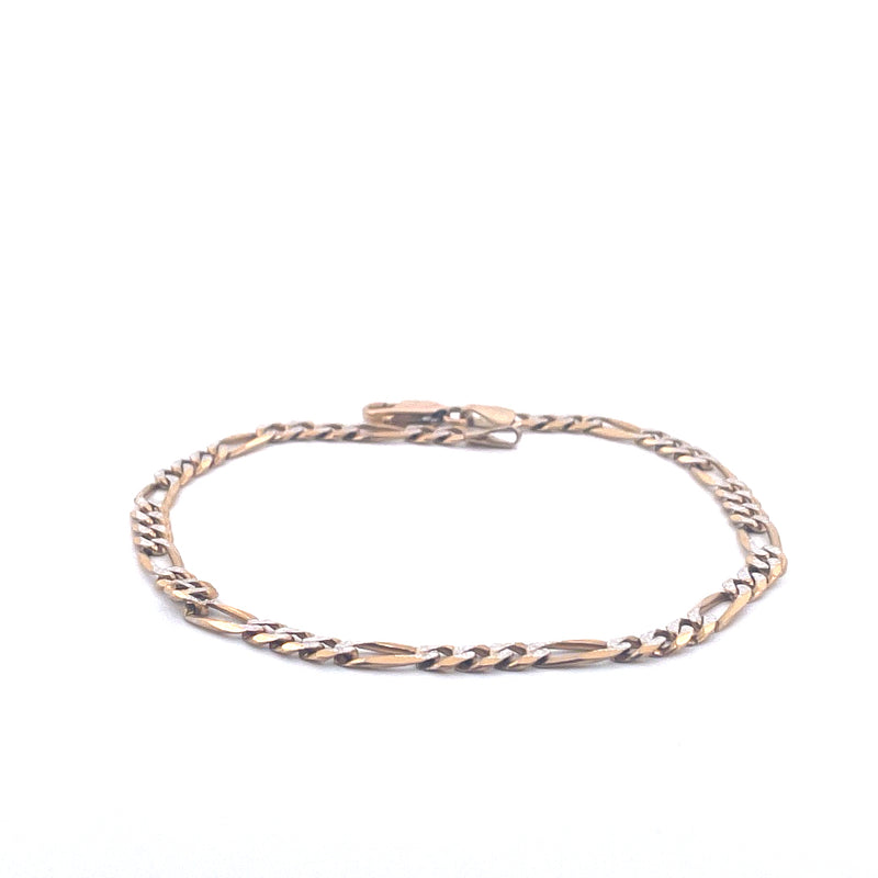 9KT Yellow Gold Figaro Bracelet
