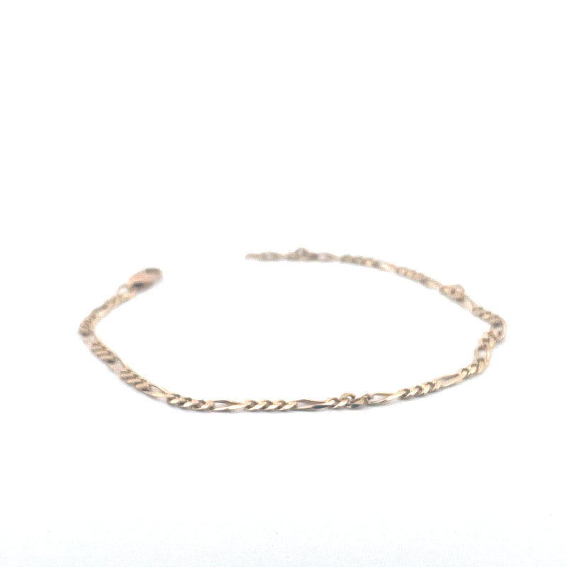 9KT Yellow Gold Figaro Bracelet