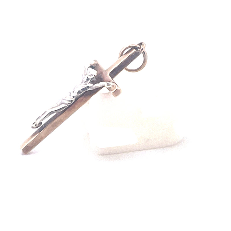 9KT Yellow & White Gold Cross Pendant