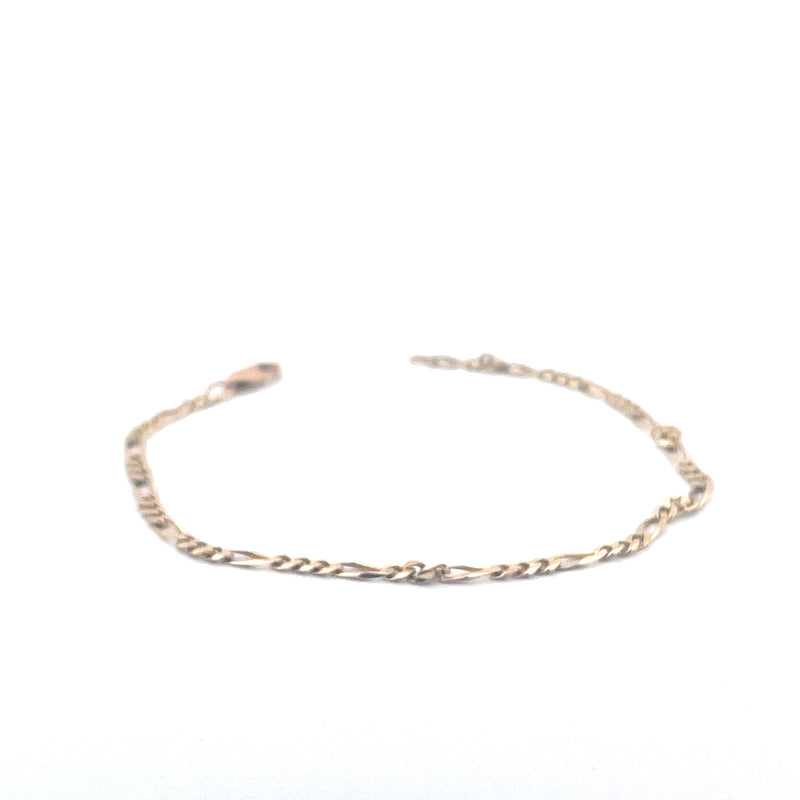 9KT Yellow Gold Figaro Bracelet
