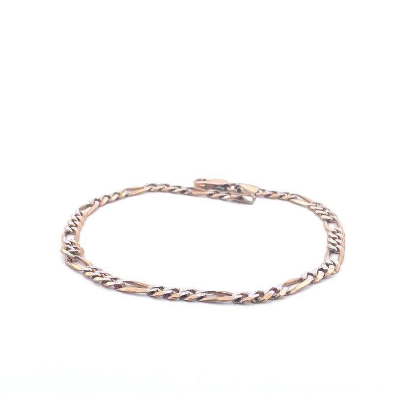 9KT Yellow Gold Figaro Bracelet