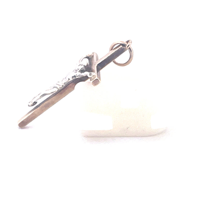 9KT Yellow & White Gold Cross Pendant