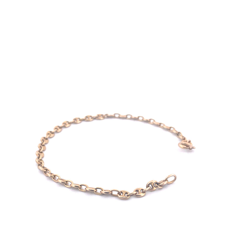 14KT Yellow Gold Puffed Mariner Link Bracelet