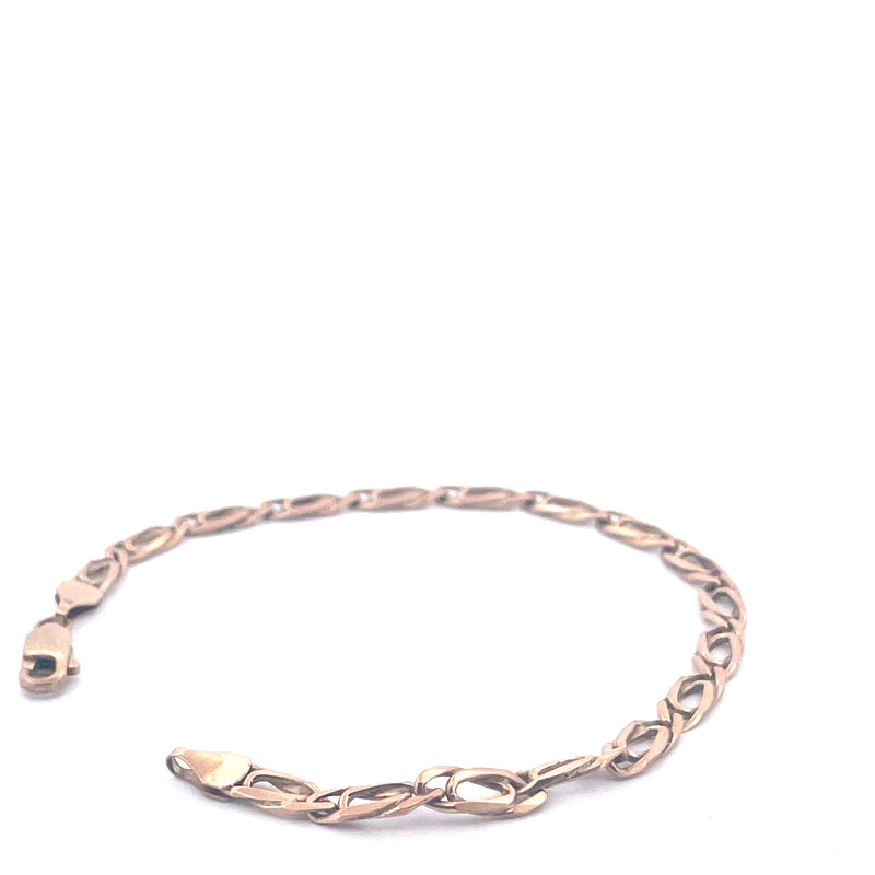 9KT Yellow Gold Oval Link Bracelet