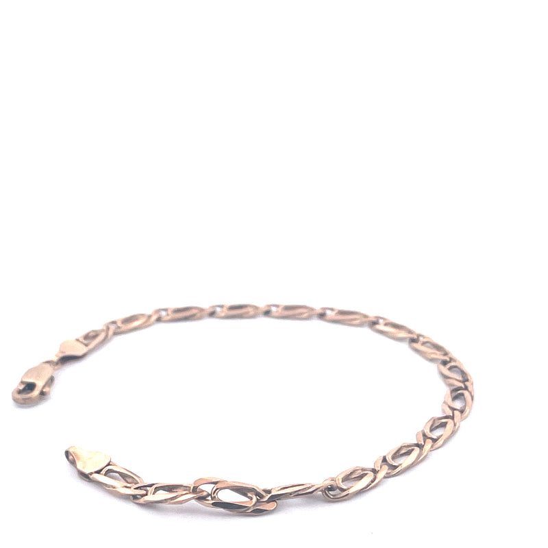 9KT Yellow Gold Oval Link Bracelet