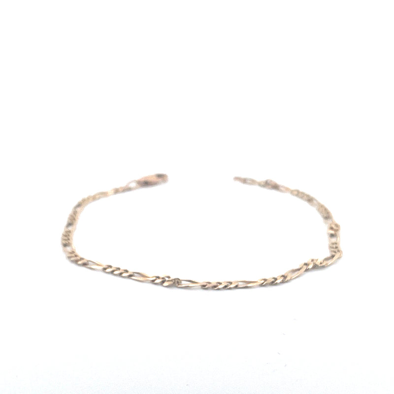 9KT Yellow Gold Figaro Bracelet