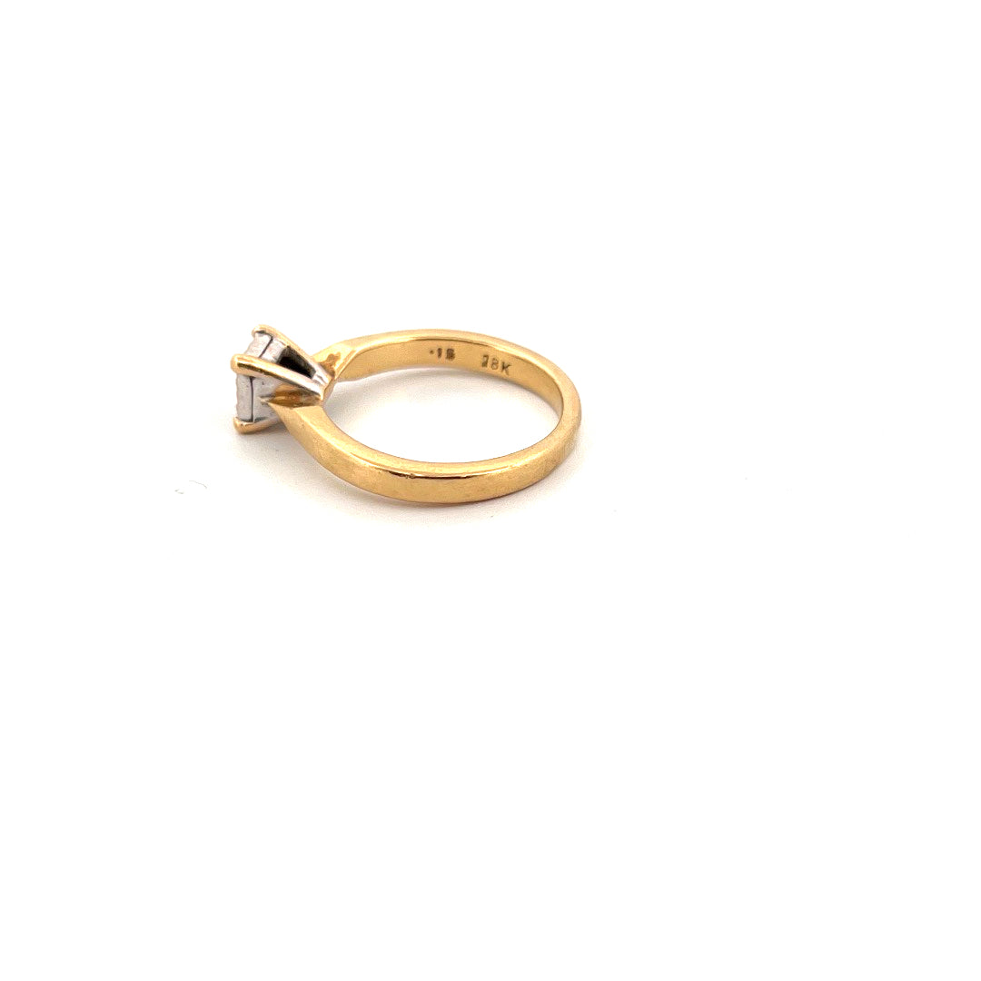 18kt Yellow Gold Solitaire Diamond Ring