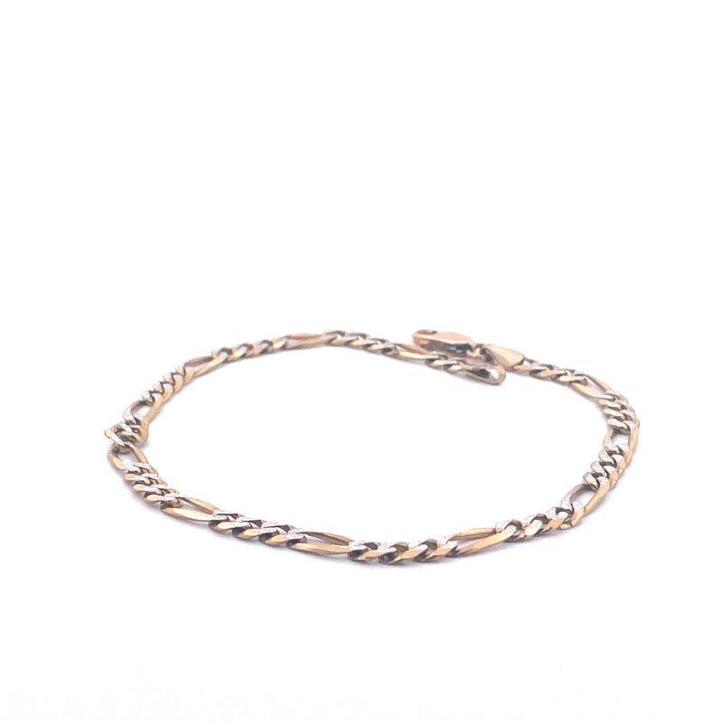 9KT Yellow Gold Figaro Bracelet