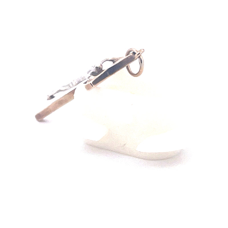 9KT Yellow & White Gold Cross Pendant