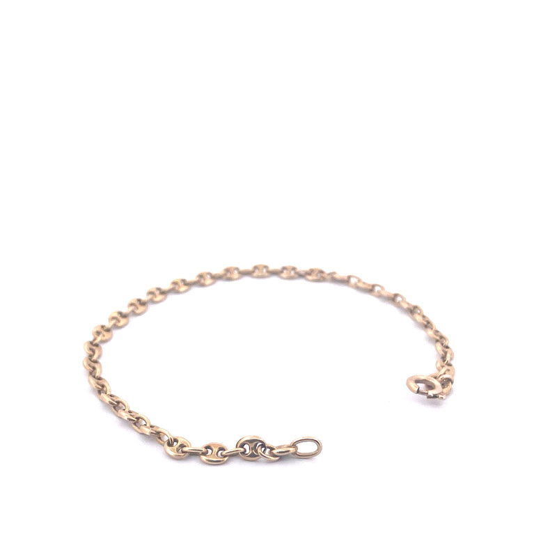 14KT Yellow Gold Puffed Mariner Link Bracelet