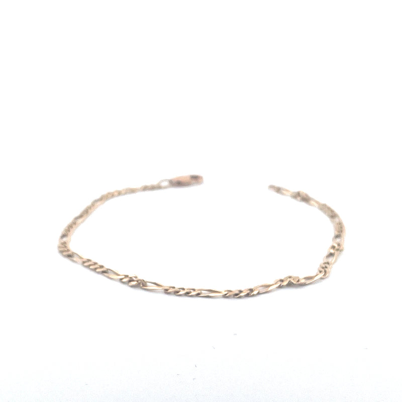 9KT Yellow Gold Figaro Bracelet