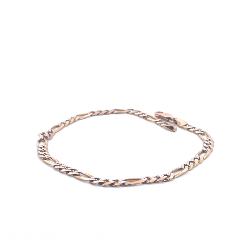 9KT Yellow Gold Figaro Bracelet