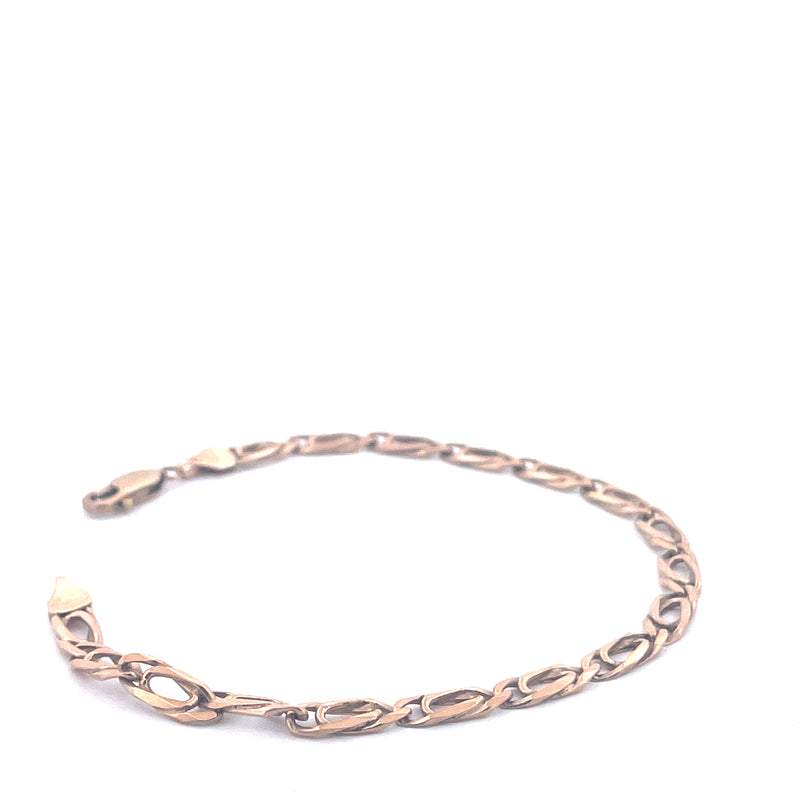 9KT Yellow Gold Oval Link Bracelet