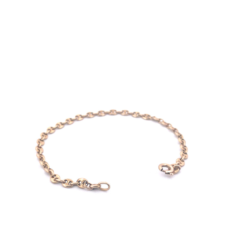 14KT Yellow Gold Puffed Mariner Link Bracelet