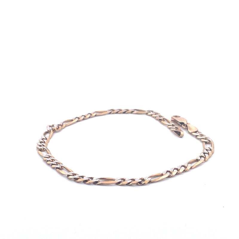 9KT Yellow Gold Figaro Bracelet