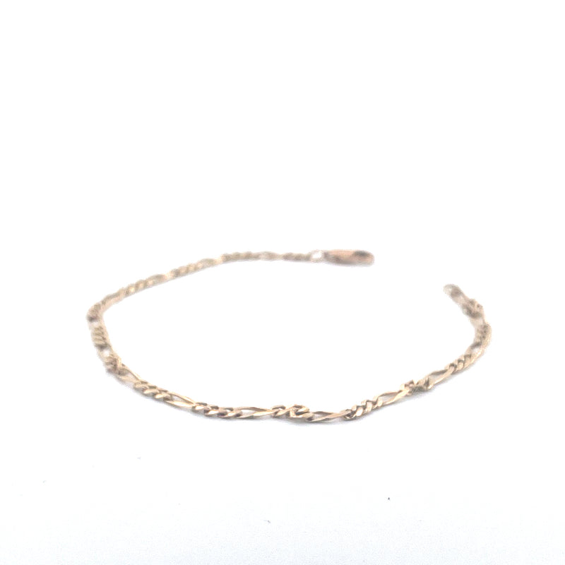 9KT Yellow Gold Figaro Bracelet